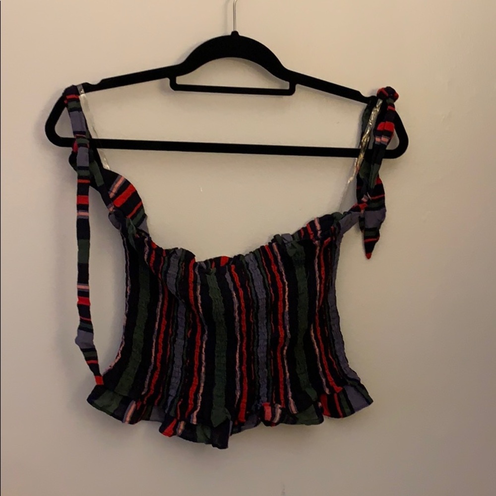 Striped off the shoulder top